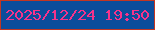文字の大きさ：1、枠の色：c23622、背景の色：0b4d9b、文字の色：f6338b 無料ブログパーツのブログ時計