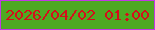 文字の大きさ：2、枠の色：c238e5、背景の色：4ea923、文字の色：d40e1b 無料ブログパーツのブログ時計