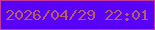 文字の大きさ：5、枠の色：c2399b、背景の色：5802f7、文字の色：b95d65 無料ブログパーツのブログ時計