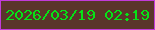文字の大きさ：5、枠の色：c23bda、背景の色：5a352b、文字の色：05e316 無料ブログパーツのブログ時計