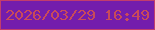 文字の大きさ：2、枠の色：c23d6c、背景の色：741dac、文字の色：c94a5a 無料ブログパーツのブログ時計
