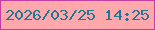 文字の大きさ：2、枠の色：c23fa1、背景の色：fea8ab、文字の色：1f7796 無料ブログパーツのブログ時計