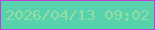 文字の大きさ：4、枠の色：c23fd7、背景の色：57d2ad、文字の色：95dea3 無料ブログパーツのブログ時計