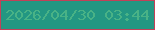 文字の大きさ：2、枠の色：c24158、背景の色：239782、文字の色：49b286 無料ブログパーツのブログ時計