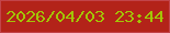 文字の大きさ：2、枠の色：c2444a、背景の色：b32319、文字の色：a3c407 無料ブログパーツのブログ時計