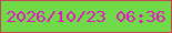 文字の大きさ：5、枠の色：c24854、背景の色：71da49、文字の色：e019bc 無料ブログパーツのブログ時計