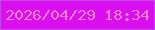 文字の大きさ：4、枠の色：c248e5、背景の色：da0ef1、文字の色：e986c1 無料ブログパーツのブログ時計