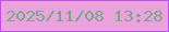 文字の大きさ：3、枠の色：c24ef8、背景の色：eca3db、文字の色：71a98a 無料ブログパーツのブログ時計