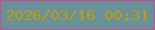 文字の大きさ：3、枠の色：c24f8e、背景の色：689199、文字の色：be9f09 無料ブログパーツのブログ時計