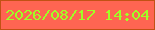 文字の大きさ：4、枠の色：c25114、背景の色：fe6552、文字の色：9fff25 無料ブログパーツのブログ時計