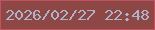 文字の大きさ：1、枠の色：c25261、背景の色：8d4845、文字の色：afb3c9 無料ブログパーツのブログ時計