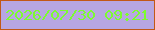文字の大きさ：1、枠の色：c25817、背景の色：b7a6e2、文字の色：7cfc30 無料ブログパーツのブログ時計