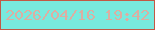 文字の大きさ：4、枠の色：c25945、背景の色：78eade、文字の色：dcaea2 無料ブログパーツのブログ時計