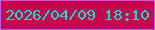 文字の大きさ：1、枠の色：c259ed、背景の色：c7044f、文字の色：06e1c5 無料ブログパーツのブログ時計