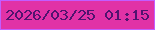 文字の大きさ：1、枠の色：c25dff、背景の色：e132a6、文字の色：51136f 無料ブログパーツのブログ時計