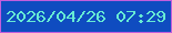 文字の大きさ：5、枠の色：c25edc、背景の色：0f4cc0、文字の色：66ebd4 無料ブログパーツのブログ時計