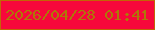 文字の大きさ：3、枠の色：c26506、背景の色：f7083b、文字の色：ad7907 無料ブログパーツのブログ時計