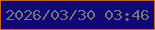 文字の大きさ：3、枠の色：c26818、背景の色：140675、文字の色：677a74 無料ブログパーツのブログ時計
