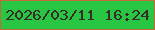文字の大きさ：3、枠の色：c26a3c、背景の色：28c643、文字の色：382c28 無料ブログパーツのブログ時計