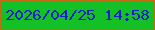 文字の大きさ：3、枠の色：c26b17、背景の色：13c127、文字の色：1520c6 無料ブログパーツのブログ時計