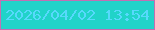 文字の大きさ：2、枠の色：c26fb3、背景の色：21d3c9、文字の色：57d9fc 無料ブログパーツのブログ時計