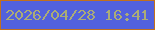 文字の大きさ：1、枠の色：c2701c、背景の色：5261dd、文字の色：abac76 無料ブログパーツのブログ時計