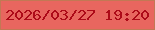 文字の大きさ：1、枠の色：c27854、背景の色：e8665f、文字の色：ad0a18 無料ブログパーツのブログ時計