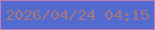 文字の大きさ：5、枠の色：c27db5、背景の色：536ad0、文字の色：a67779 無料ブログパーツのブログ時計