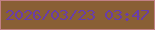 文字の大きさ：3、枠の色：c28085、背景の色：895f35、文字の色：693da8 無料ブログパーツのブログ時計