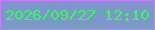 文字の大きさ：1、枠の色：c280fd、背景の色：7b98c9、文字の色：36fe5c 無料ブログパーツのブログ時計