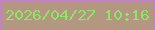 文字の大きさ：4、枠の色：c283c3、背景の色：b39780、文字の色：90e466 無料ブログパーツのブログ時計