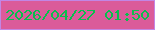 文字の大きさ：1、枠の色：c286e5、背景の色：db5b9a、文字の色：08bf4d 無料ブログパーツのブログ時計