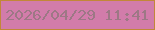 文字の大きさ：1、枠の色：c28739、背景の色：d27caa、文字の色：9d7885 無料ブログパーツのブログ時計