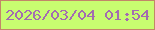 文字の大きさ：2、枠の色：c28768、背景の色：c8fd70、文字の色：a36cb1 無料ブログパーツのブログ時計