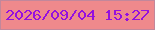 文字の大きさ：2、枠の色：c2879b、背景の色：ef898c、文字の色：9510df 無料ブログパーツのブログ時計