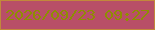 文字の大きさ：1、枠の色：c2883b、背景の色：b84f67、文字の色：8e8e02 無料ブログパーツのブログ時計