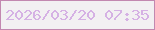 文字の大きさ：4、枠の色：c288b0、背景の色：f2f0f2、文字の色：d5b1e4 無料ブログパーツのブログ時計
