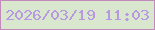文字の大きさ：5、枠の色：c289bb、背景の色：d8e7cd、文字の色：b898e1 無料ブログパーツのブログ時計