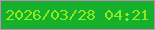 文字の大きさ：5、枠の色：c289c0、背景の色：15b12c、文字の色：8cea1e 無料ブログパーツのブログ時計