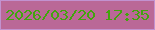 文字の大きさ：5、枠の色：c292d0、背景の色：ba6897、文字の色：41a50e 無料ブログパーツのブログ時計