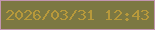 文字の大きさ：1、枠の色：c295b0、背景の色：7c7842、文字の色：b7993b 無料ブログパーツのブログ時計