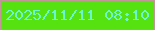 文字の大きさ：3、枠の色：c29697、背景の色：56e210、文字の色：6af7d0 無料ブログパーツのブログ時計