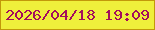 文字の大きさ：3、枠の色：c2980a、背景の色：efef3b、文字の色：a30d5d 無料ブログパーツのブログ時計