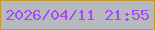 文字の大きさ：4、枠の色：c29830、背景の色：b6babe、文字の色：a849f3 無料ブログパーツのブログ時計