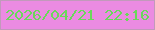 文字の大きさ：4、枠の色：c299bb、背景の色：eb8be2、文字の色：6ad85b 無料ブログパーツのブログ時計