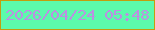 文字の大きさ：5、枠の色：c29e0e、背景の色：5cfaac、文字の色：bc90e2 無料ブログパーツのブログ時計