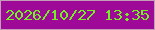 文字の大きさ：5、枠の色：c29eb7、背景の色：9f0998、文字の色：72f025 無料ブログパーツのブログ時計