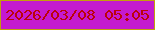 文字の大きさ：3、枠の色：c29f0c、背景の色：c41acf、文字の色：bc020a 無料ブログパーツのブログ時計