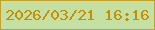 文字の大きさ：1、枠の色：c2a22d、背景の色：c4e0a2、文字の色：c78d03 無料ブログパーツのブログ時計