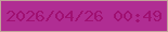文字の大きさ：3、枠の色：c2a299、背景の色：b02d93、文字の色：a01072 無料ブログパーツのブログ時計